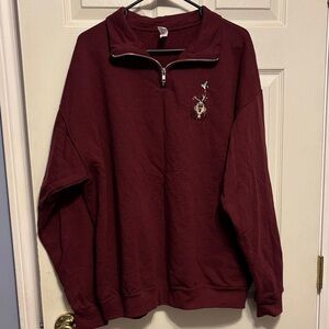 Maroon Embroidered Max Quarter Zip Pullover